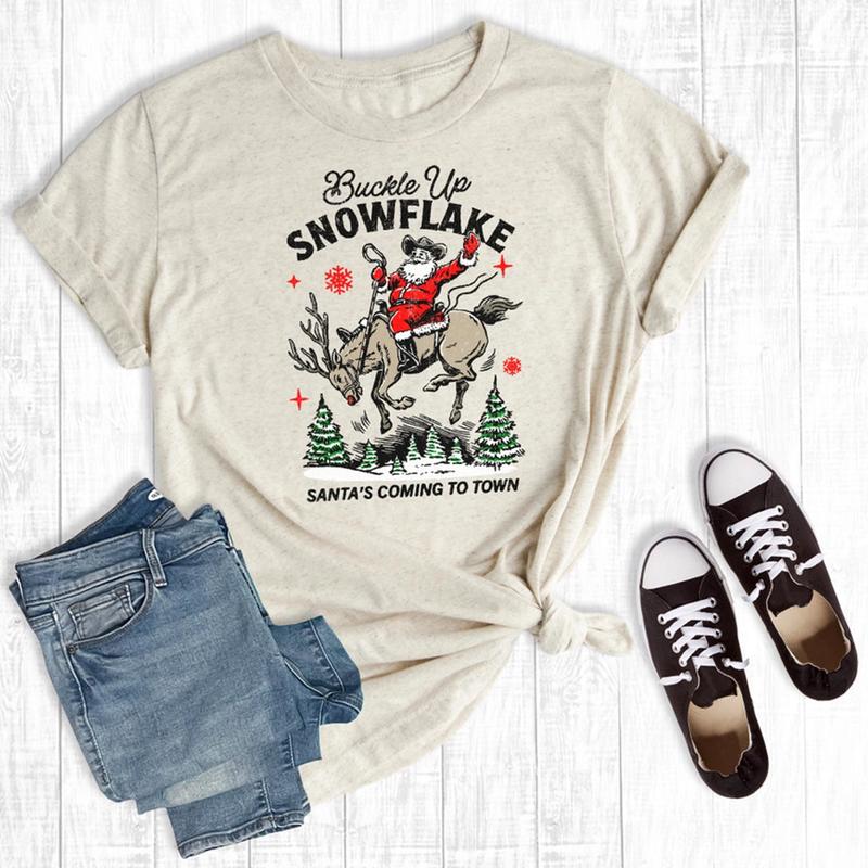 Buckle Up Snowflake Christmas Tee