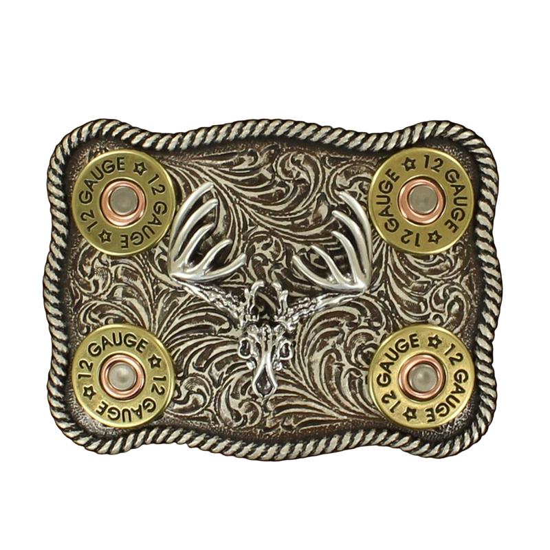 Deer Skull Shotgun Shell Belt Buckle