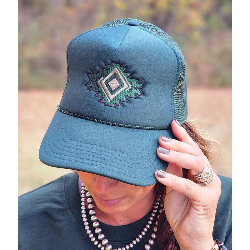 Women's Green Aztec Cap