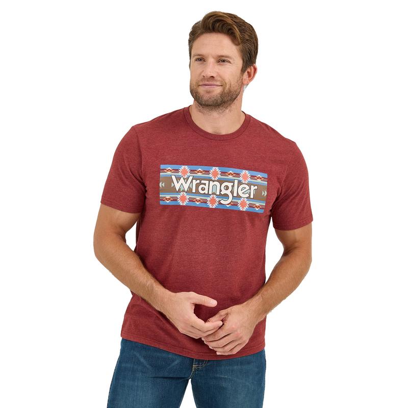 Wrangler Men's Brown Heather Aztec Tee