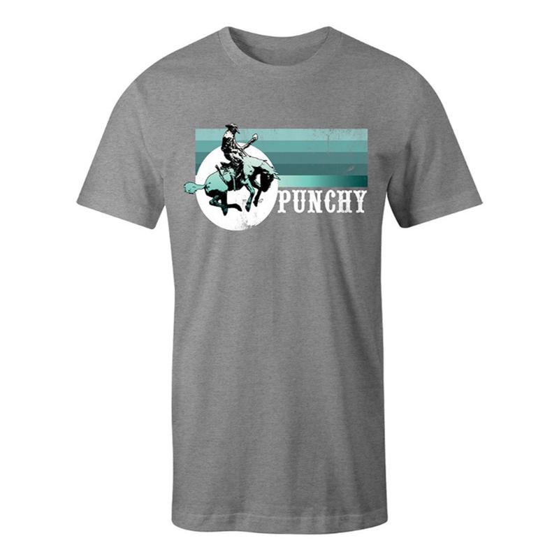 Hooey Men's Grey & Turquoise Punchy Bronc Tee