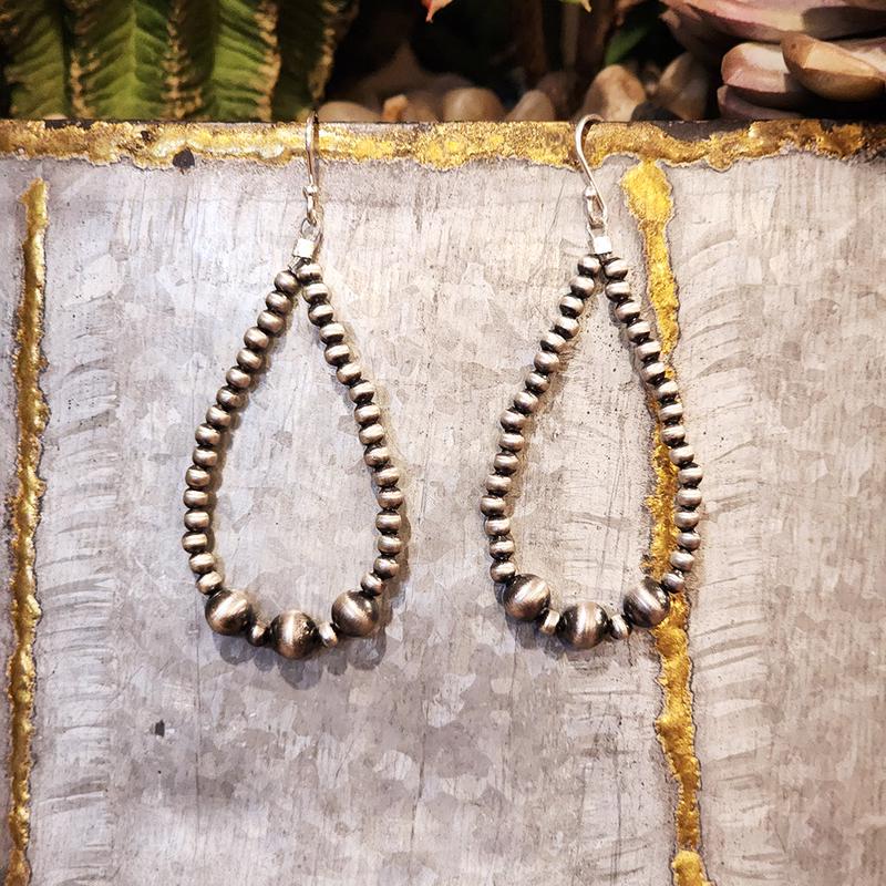 " Jade " Navajo Pearl Tear Drop Earrings