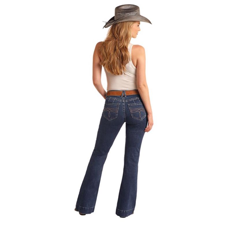 Rock & Roll Women's Dark Boot Stitch Trouser