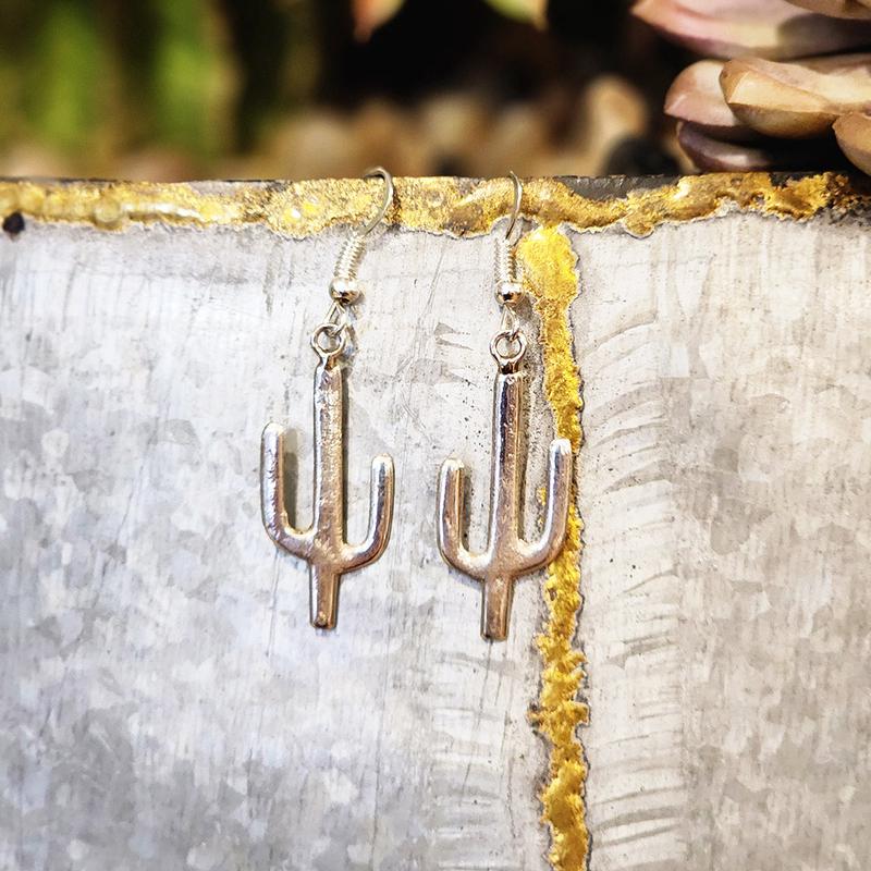 " Saguaro " Silver Cactus Earrings