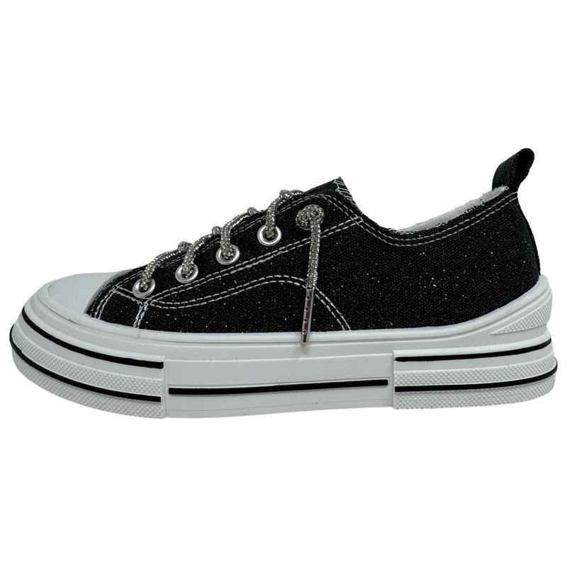 Very G Women's Black Canvas Sparkle Lace Aman