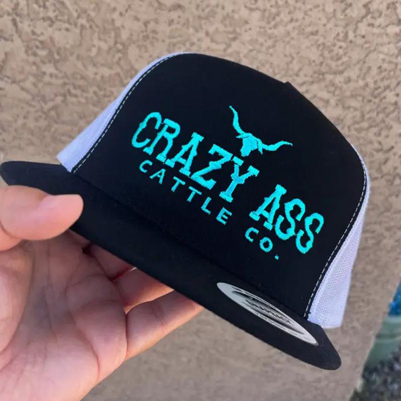 Black & Turquoise Crazy Ass Cattle Cap