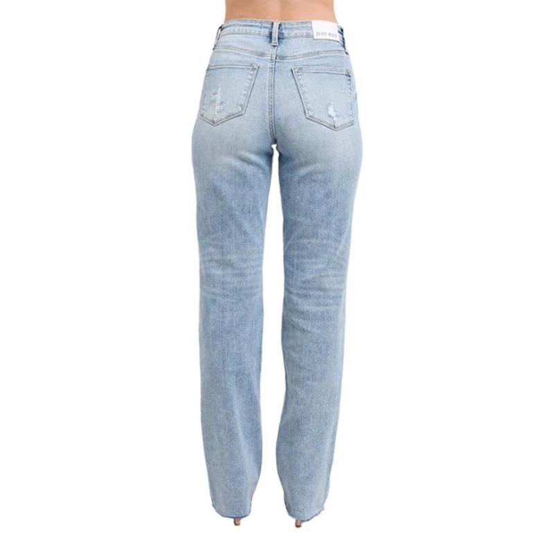 Judy Blue Women's Medium Rise Light Wash Dad Jeans