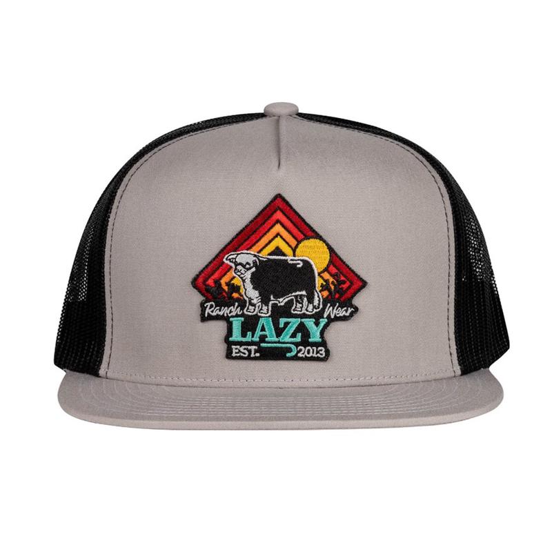 Lazy J Silver & Black Cactus Sunrise Cap
