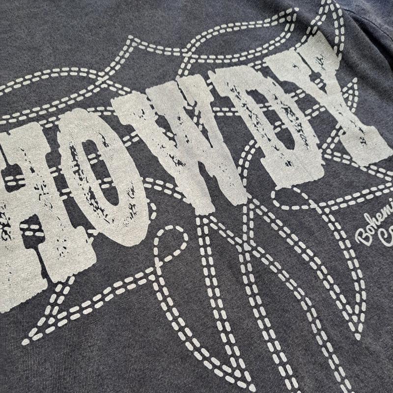 Bohemian Cowgirl's Howdy Boot Stitch Tee