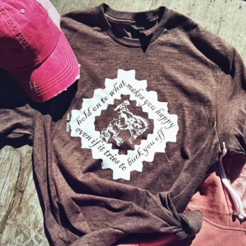 Brown Hold On To What Makes You Happy Tee