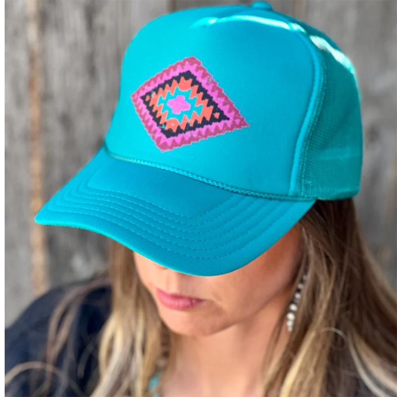 Cheyenne Teal Foam Cap