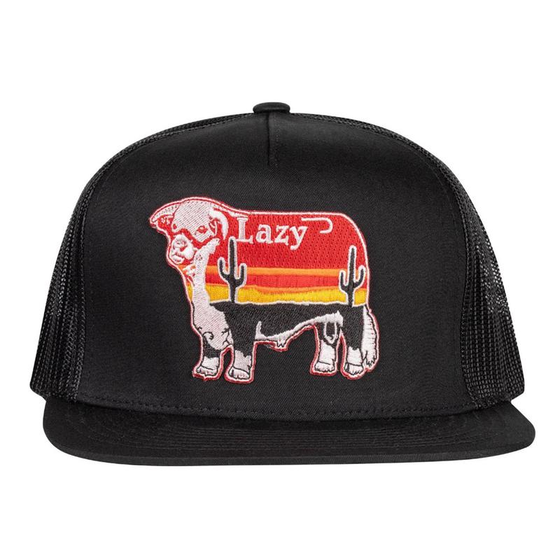 Lazy J Black Sunrise Bull Cap