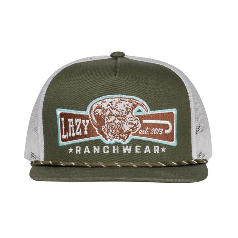 Lazy J Ranch Olive & White Diamond Banner Cap