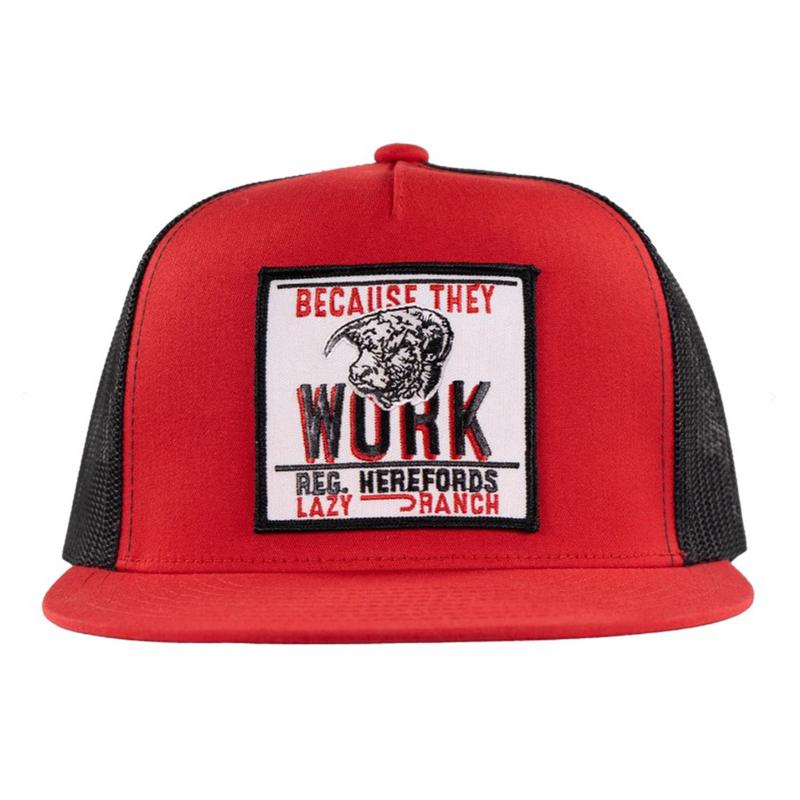Lazy J Red & Black Cuz They Work Cap