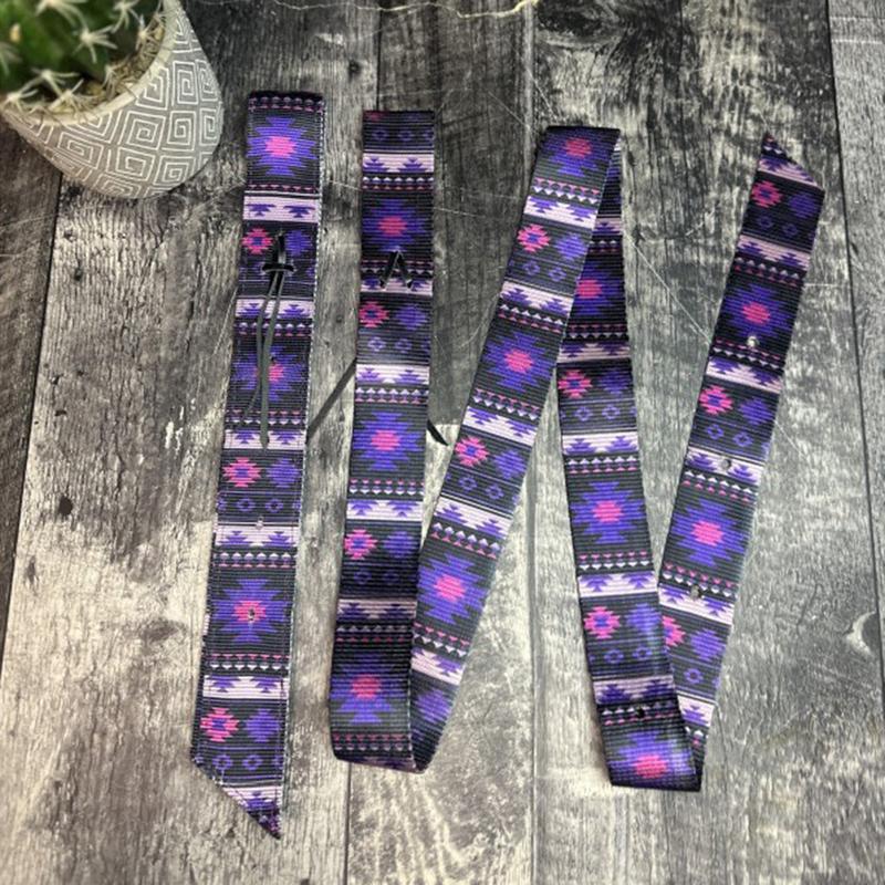 Purple Aztec Latigo & Off Billet Set