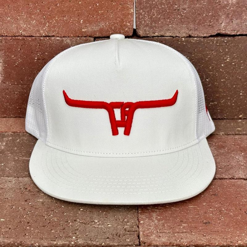 Cactus Alley White & Red Longhorn Cap