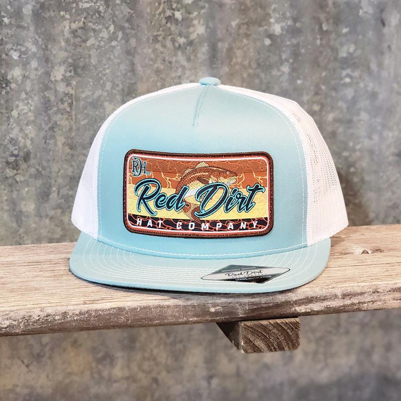Red Dirt Turquoise/ White Mesh Cap Red Fish