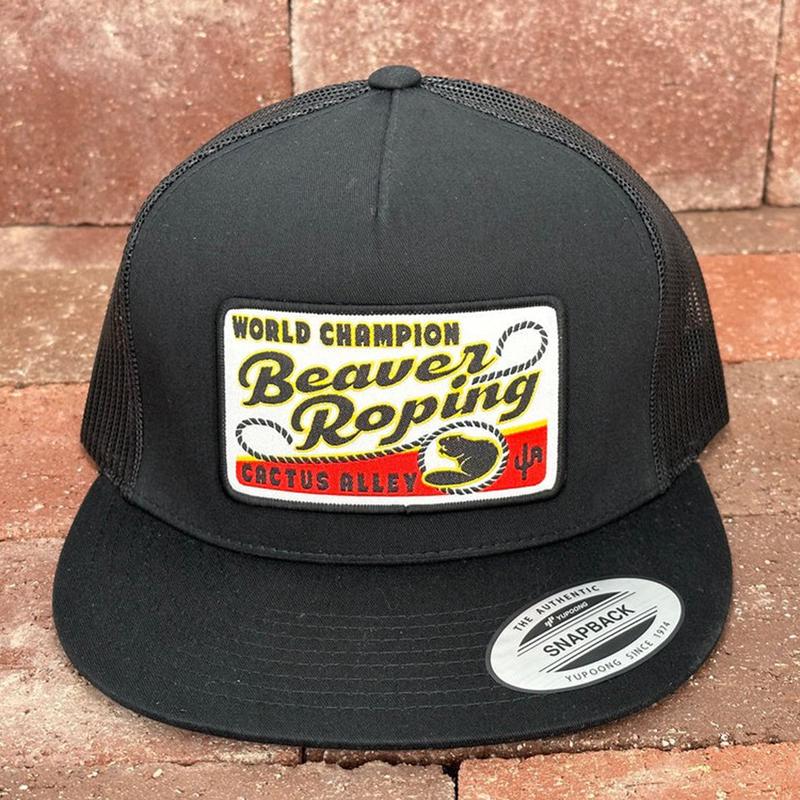 Cactus Alley Black Mesh "Beaver Roping" Cap