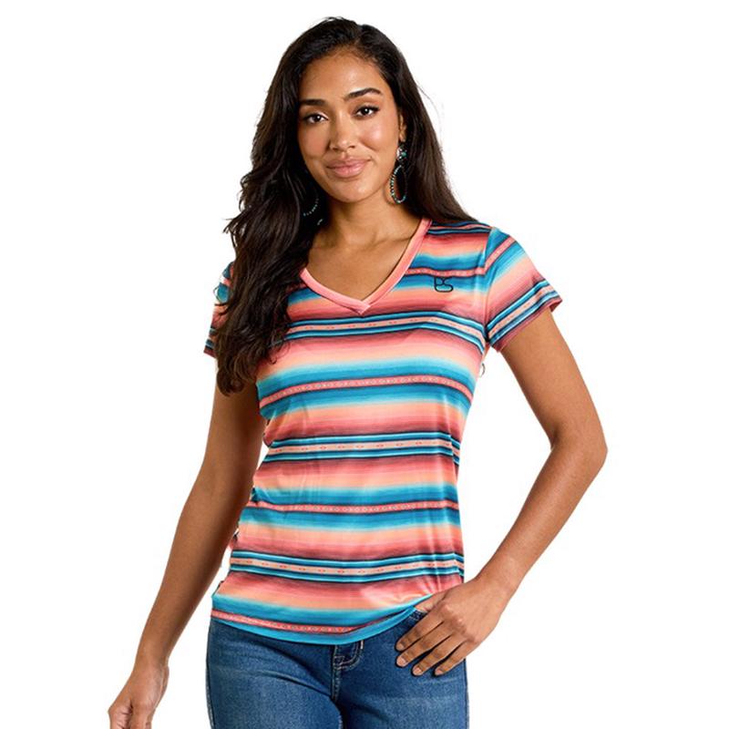 Panhandle Slim Women's Multi Stripe Performance Tee