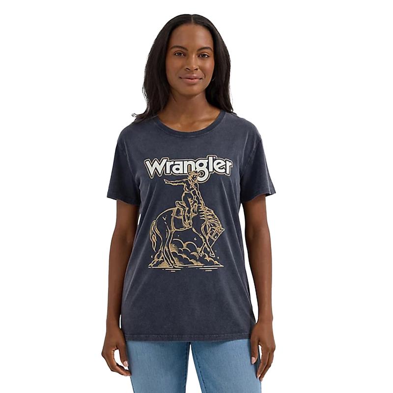 Wrangler Women's Faded Black Boyfriend Tee