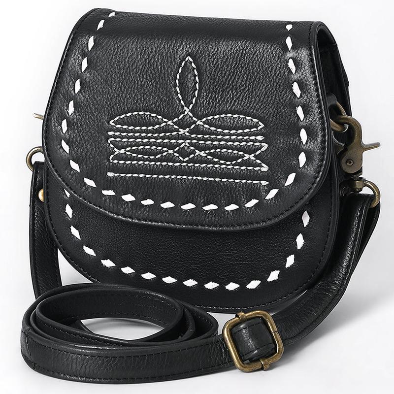 American Darling Black Boot Stitch Purse