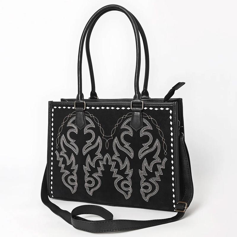 American Darling Black Boot Stitch Tote