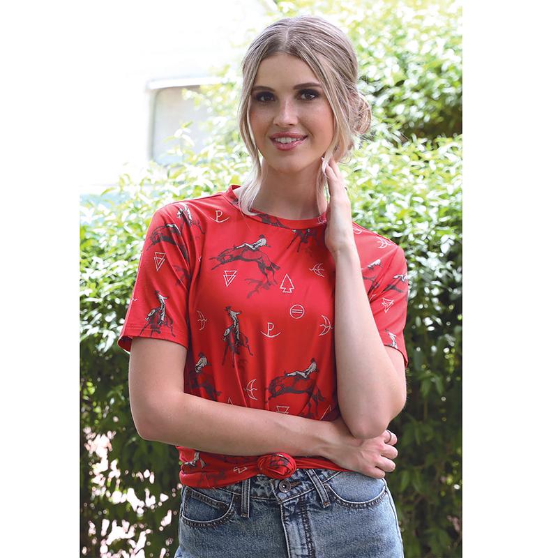 Cruel Denim Women's Red Wild Bronc Tee