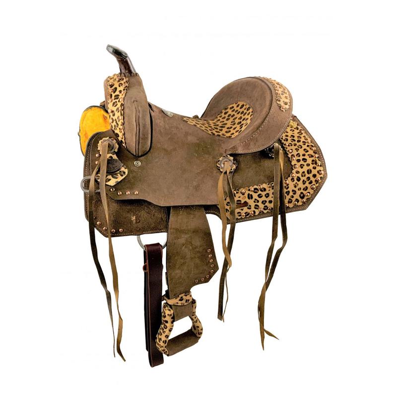 Double T Youth 10" Cheetah Barrel Saddle
