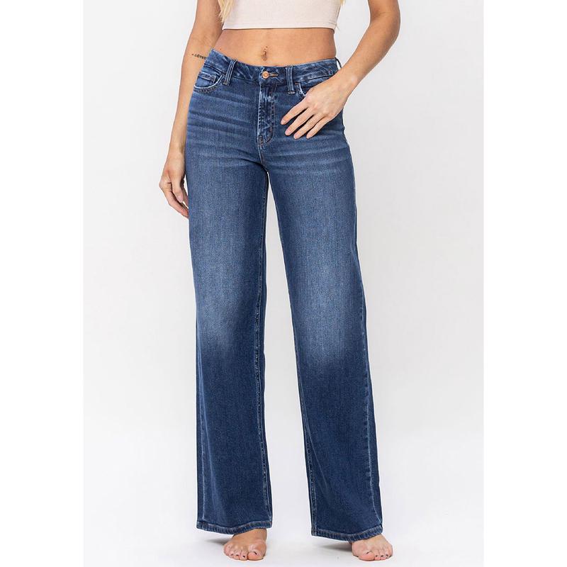 Flying Monkey Women's 90s Loose Dark Jeans
