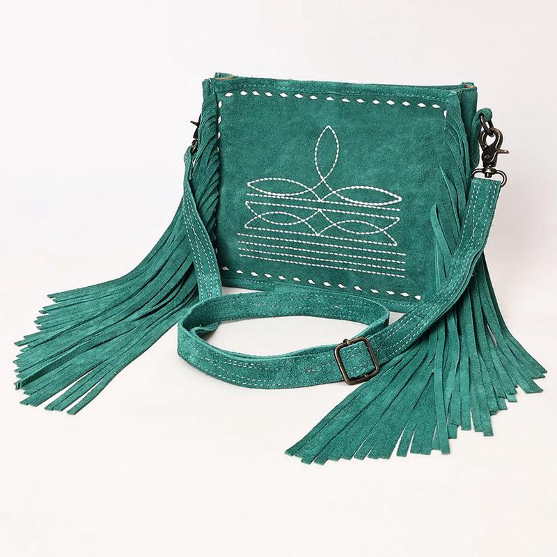 American Darling Teal Boot Stitch Crossbody