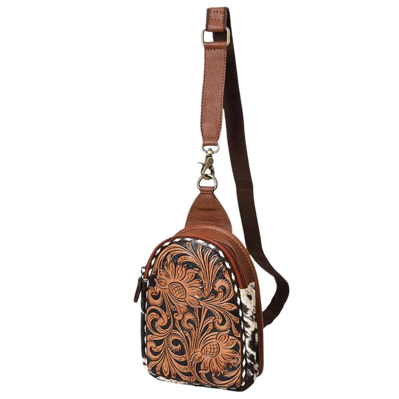 American Darling Tooled/Cowhide Sling Bag