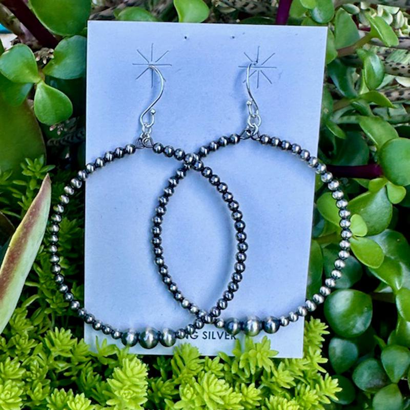 "Aponi" Large Circle Pearl Hoops