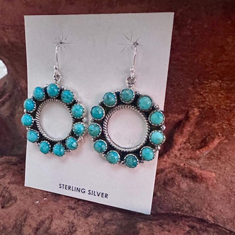 "Jaylie" Turquoise Circle Earrings
