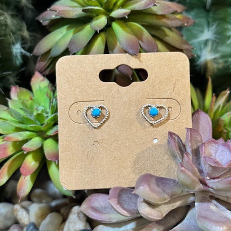 "Jentri" Sterling Silver Rope Heart Studs