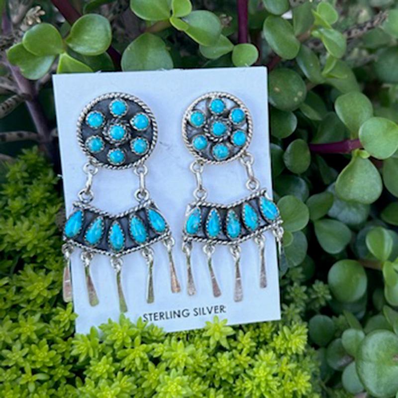 "Jubi" 12 Stone Kingman Chandelier Earrings