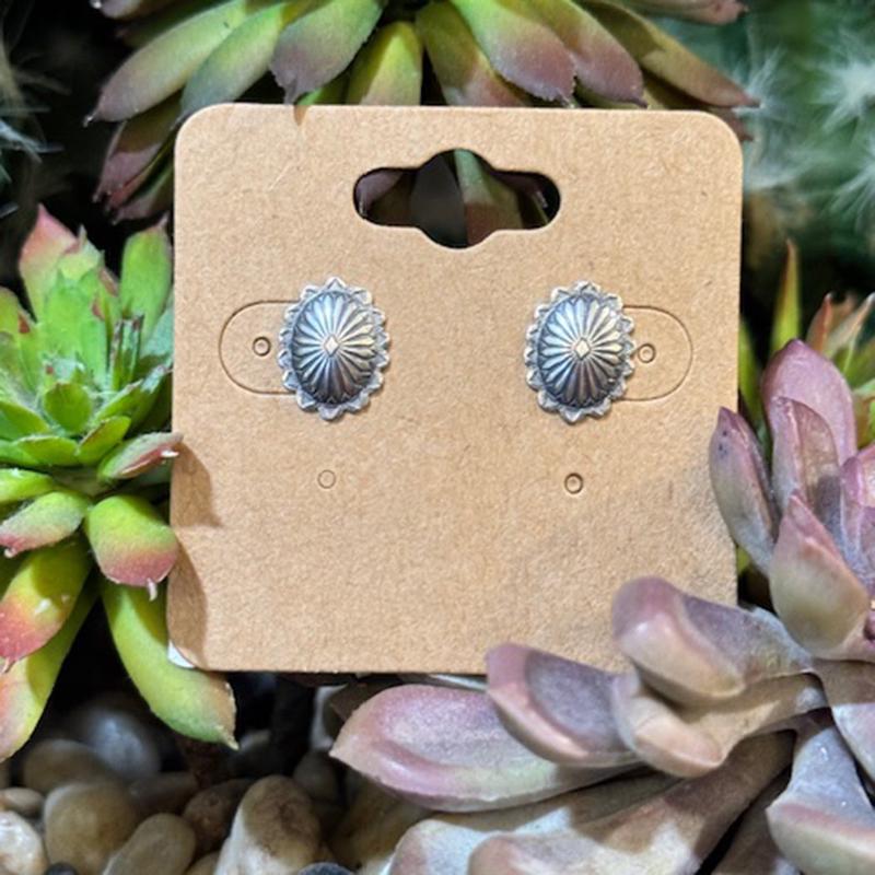 "Kayla" Sterling Silver Oval Concho Stud