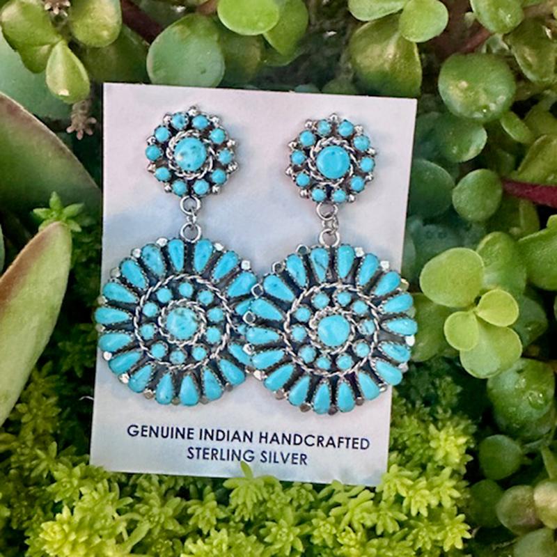 "Rio" Turquoise Cluster Dangle