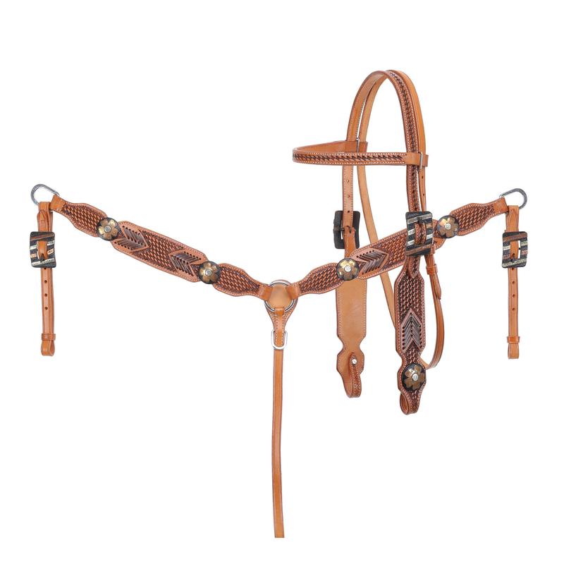 Showman Basketweave Headstall and Breast Collar