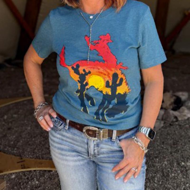 Women's Denim Sunset Bronco T-Shirt