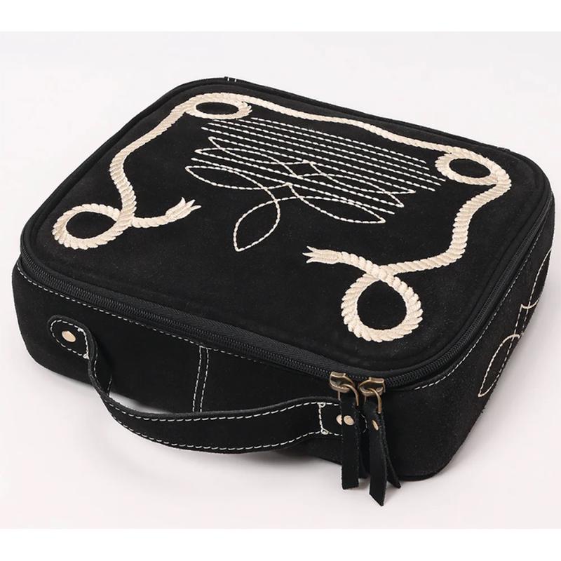 American Darling Black Boot Stitch Jewelry Case