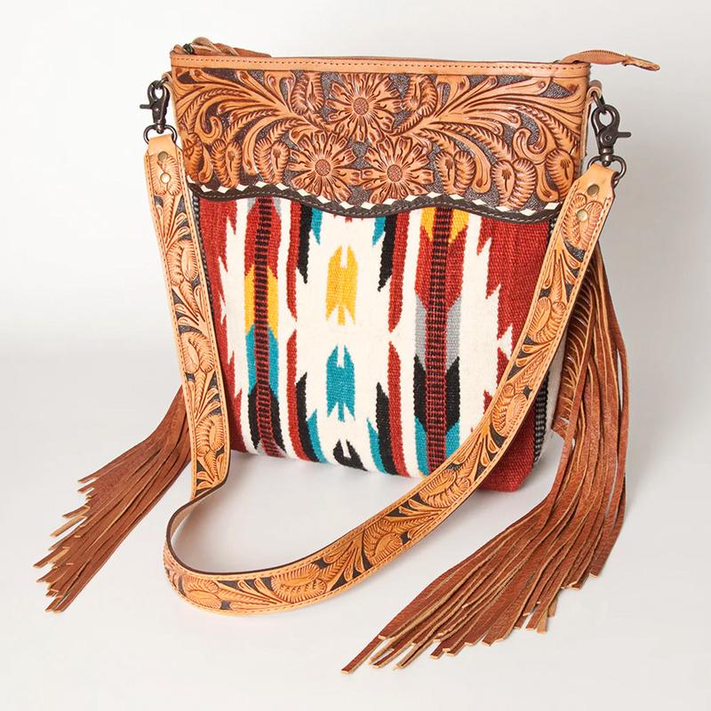 American Darling Fringe Cream/Rust Purse