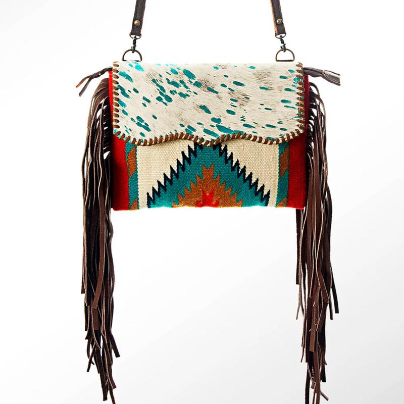 American Darling Hide Fringe Blanket Flap Purse