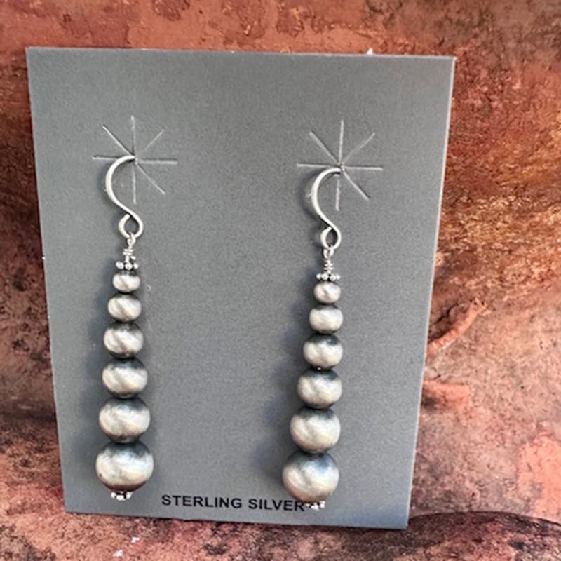 "Britt" Sterling Silver Graduated Pearl Earrings