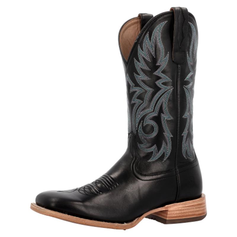 Durango Black Onyx Blue Stitching Square Toe