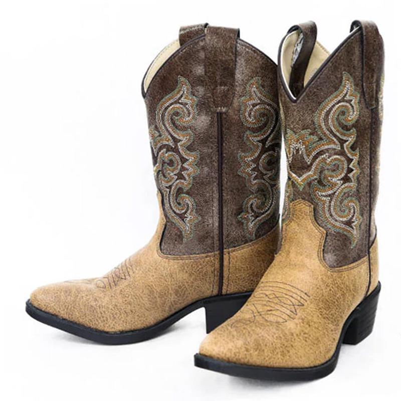 Old West Kid's Brown/Tan Boots