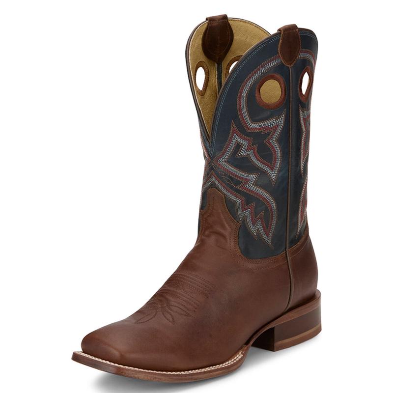 Tony Lama Blue and Brown Square Toe Boots