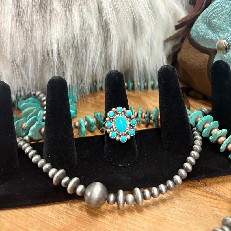 "Kathleen" Turquoise Cluster Ring